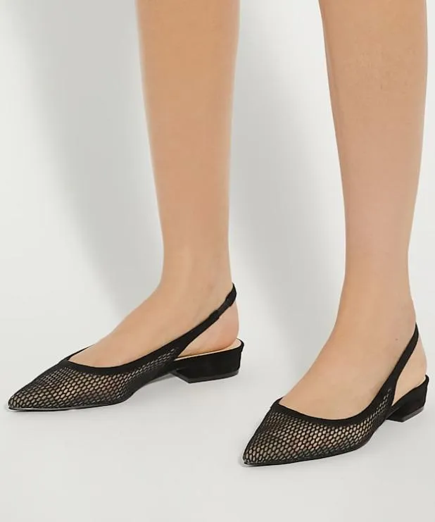 Dune London Flat Shoes Women Slingback Mesh Shoes Black