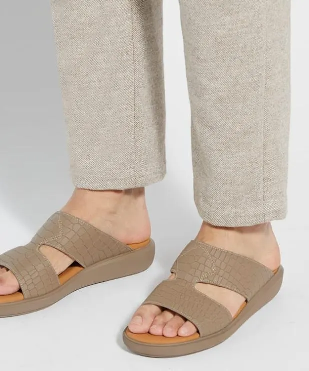 Dune London Leather Sandals Men Slip On Wedge Heel Sandals Neutral