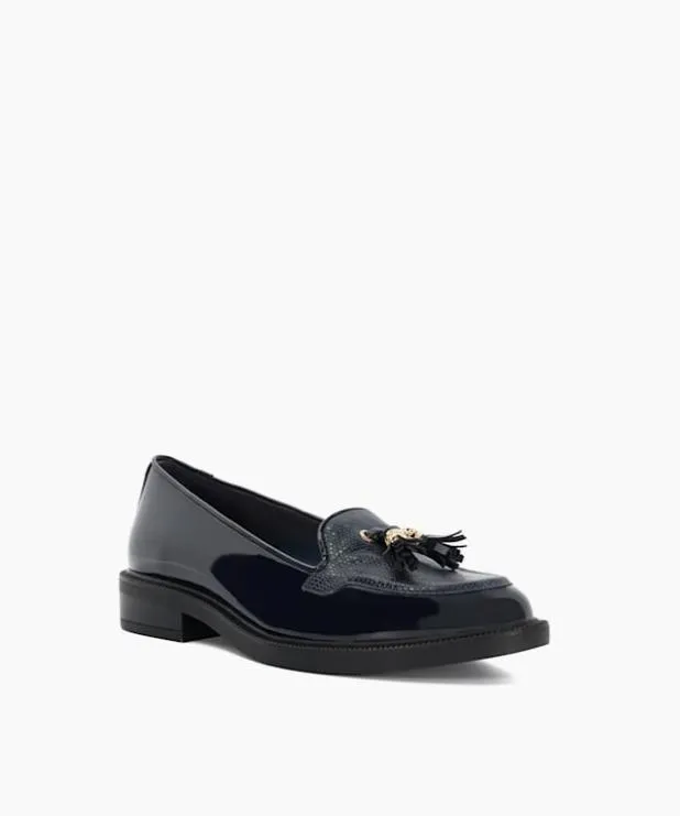 Dune London Loafers Women Patent Tassel Loafers Blue Synthetic
