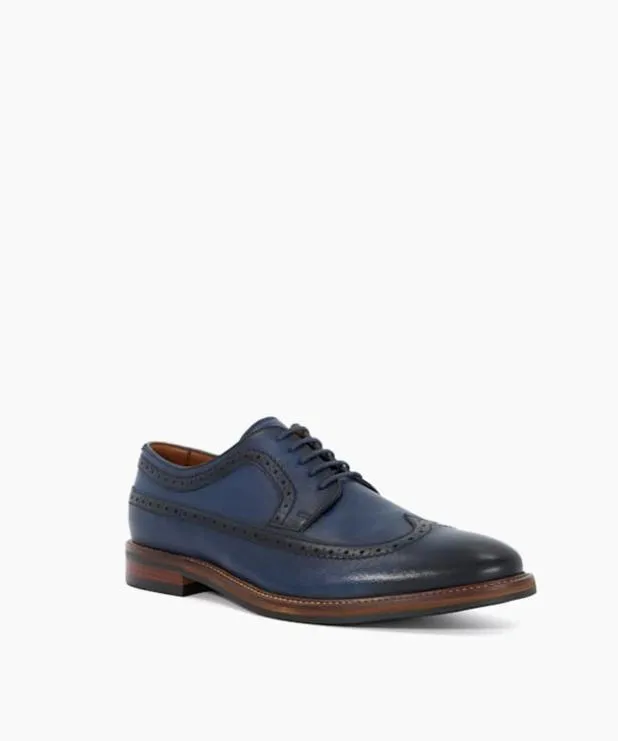 Dune London Smart Shoes Men Lace Up Brogues Blue