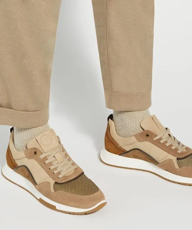 Dune London Trainers Men Contrast Lace Up Trainers Neutral