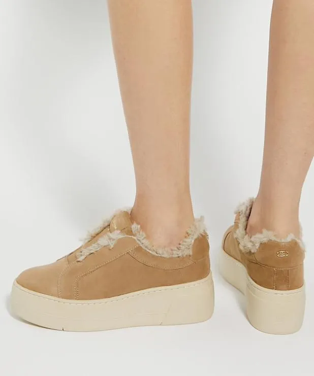 Dune London Trainers Women Chunky Flatform Suede Trainer Brown