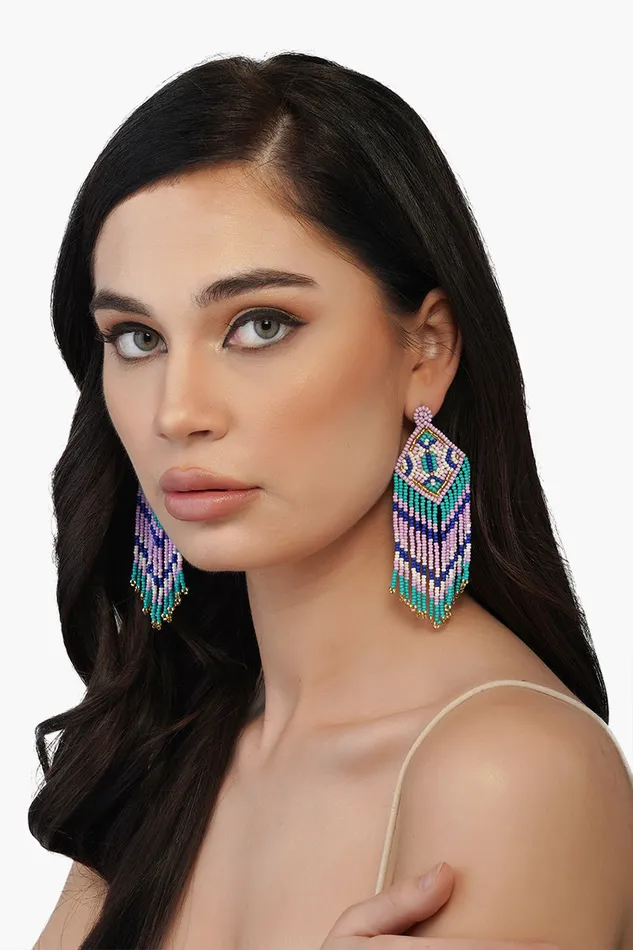 Earrings America and Beyond Women Luxe Lilac Beaded Earrings