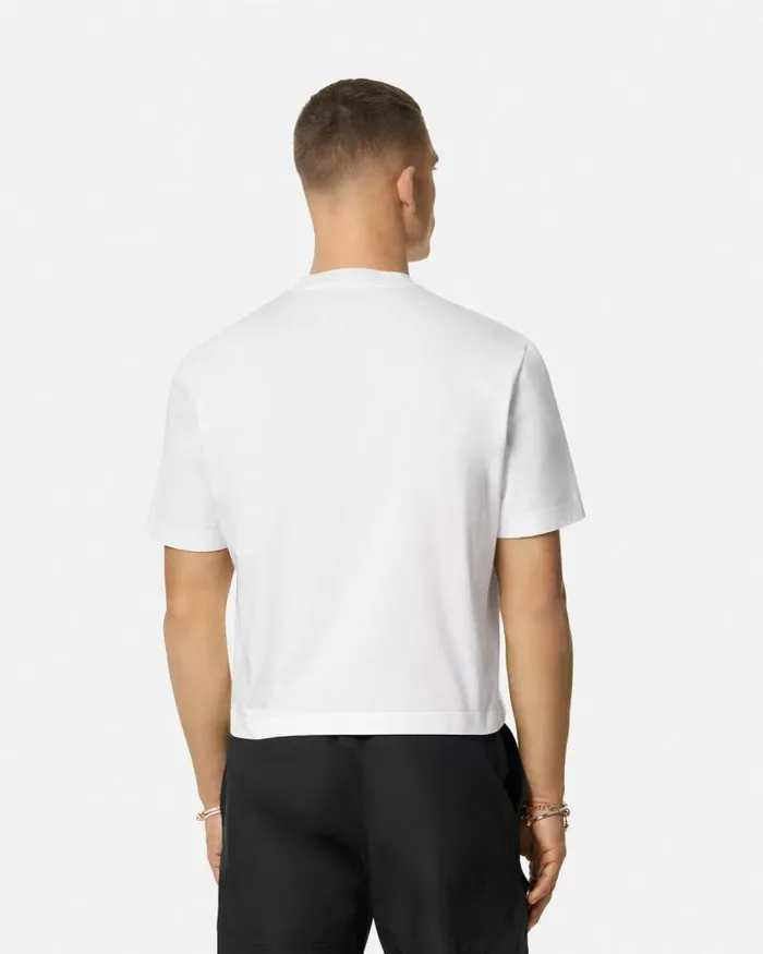 Embroidered Medusa Milano TShirt White Men Versace TShirts and Polos