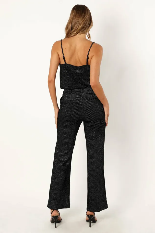 Ensley Velvet Shimmer Pant Black Matching Sets Petal and Pup Women