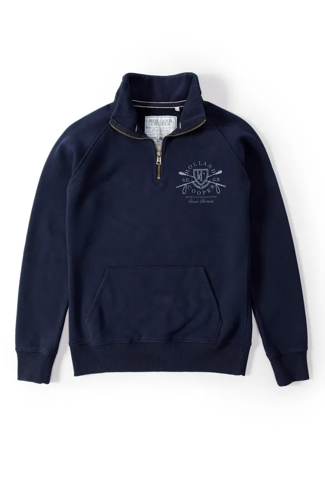EquestrianWomen Hoodies and Sweatshirts Holland Cooper Crest Zip Henley Ink Navy EquestrianWomen Hoodies and Sweatshirts Holland Cooper Crest Zip Henley Ink Navy