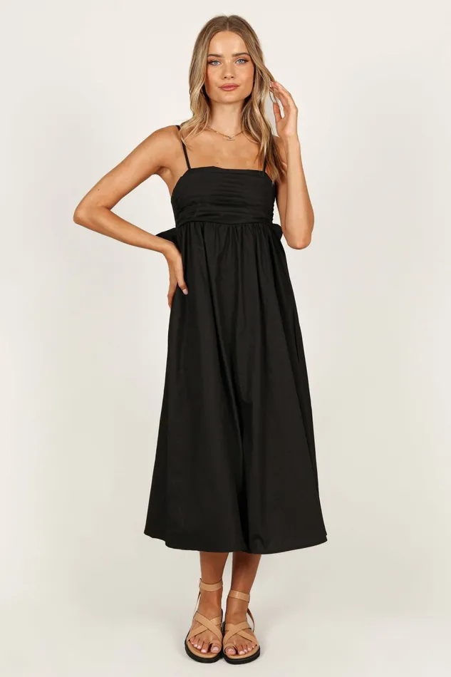 Event Dresses Alice Bow Back Midi Dress Black 8211 Petal and Pup Women