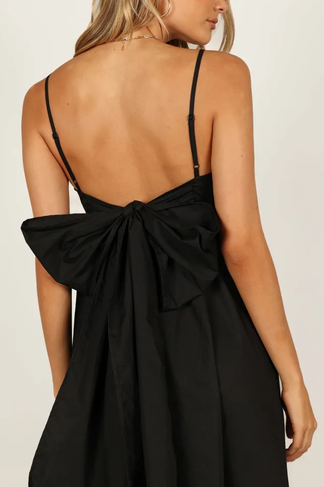 Event Dresses Alice Bow Back Midi Dress Black 8211 Petal and Pup Women