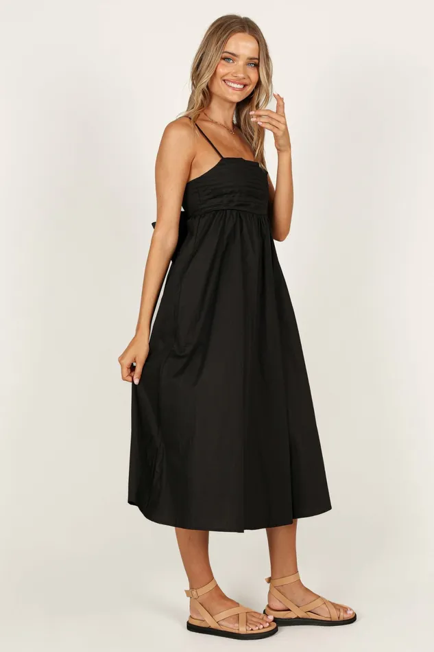 Event Dresses Alice Bow Back Midi Dress Black 8211 Petal and Pup Women