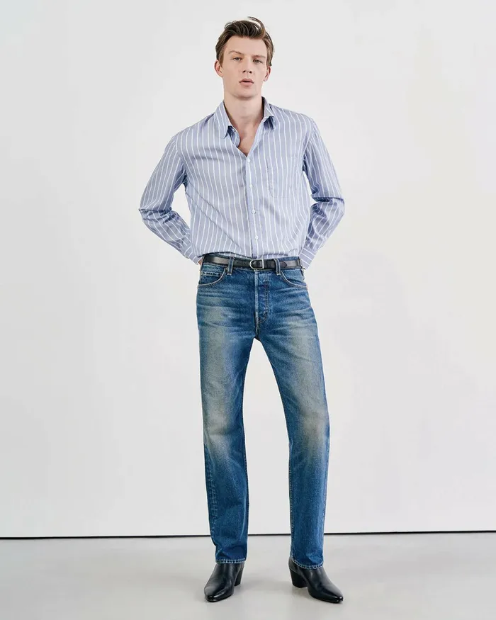 FINN SHIRT Lgr Stripes Skywhite Men Nili Lotan Shirts