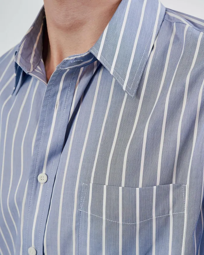 FINN SHIRT Lgr Stripes Skywhite Men Nili Lotan Shirts