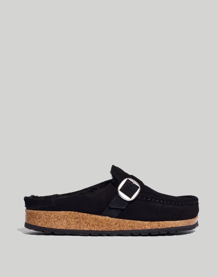 Flats and Loafers Women Madewell Birkenstock Suede Buckley Clogs In Shearling Black Suede Shearing Flats and Loafers Women Madewell Birkenstock Suede Buckley Clogs In Shearling Black Suede Shearing