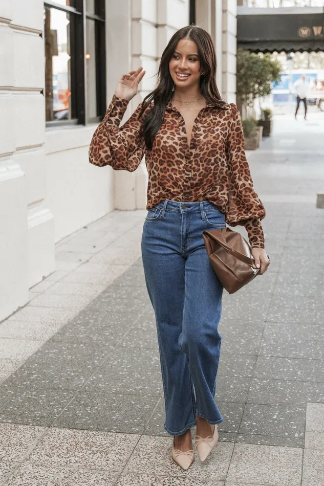 Fleetwood Blouse Leopard Women Blouses and Shirts Petal and Pup