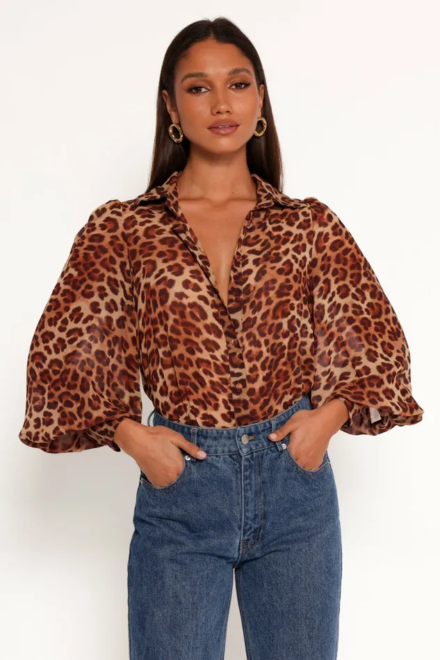 Fleetwood Blouse Leopard Women Blouses and Shirts Petal and Pup