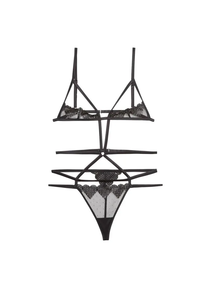 Fleur Du Mal Bodysuits Heart Embroidery Ouvert Bondage Bodysuit Black 8211 Women Fleur Du Mal Bodysuits Heart Embroidery Ouvert Bondage Bodysuit Black 8211 Women
