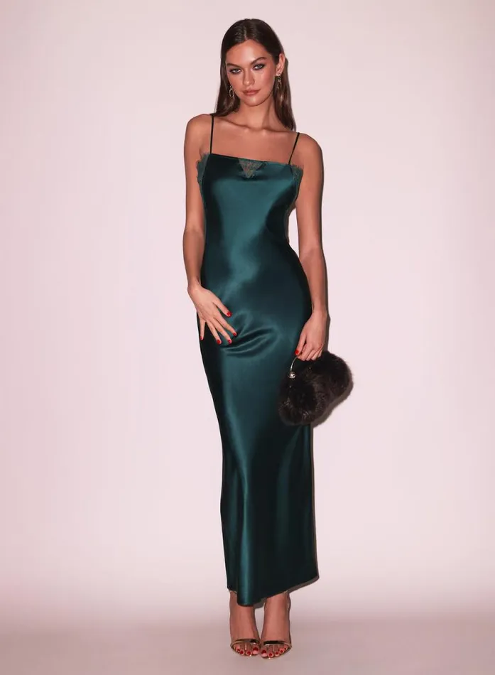 Fleur Du Mal Dresses Juliet Lace Back Dress Evergreen 8211 Women Fleur Du Mal Dresses Juliet Lace Back Dress Evergreen 8211 Women