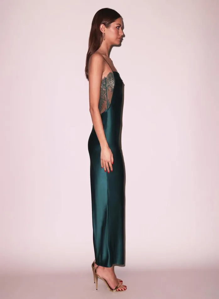 Fleur Du Mal Dresses Juliet Lace Back Dress Evergreen 8211 Women Fleur Du Mal Dresses Juliet Lace Back Dress Evergreen 8211 Women