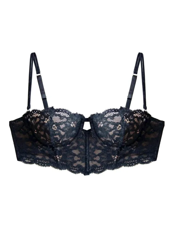 Fleur Du Mal Essentials Bras Charlotte Longline Bra Black 8211 Women