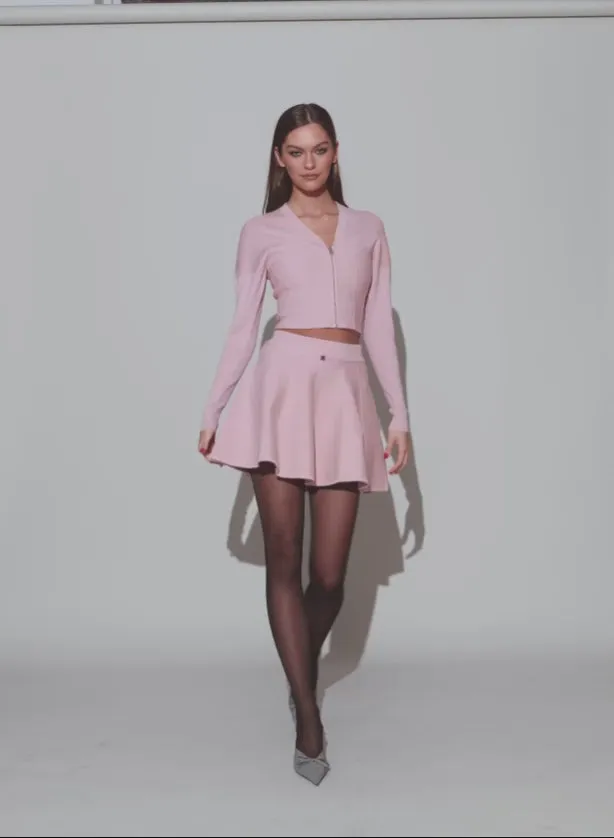 Fleur Du Mal Knitwear Knit Flared Mini Skirt Cherry Blossom 8211 Women Fleur Du Mal Knitwear Knit Flared Mini Skirt Cherry Blossom 8211 Women