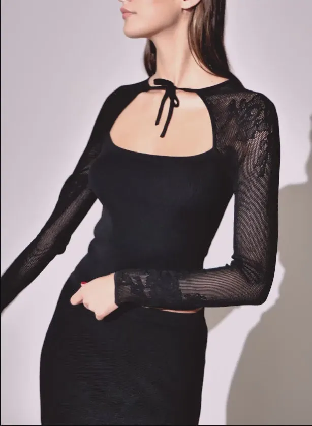 Fleur Du Mal Knitwear Lace Pointelle Maxi Skirt Black 8211 Women Fleur Du Mal Knitwear Lace Pointelle Maxi Skirt Black 8211 Women