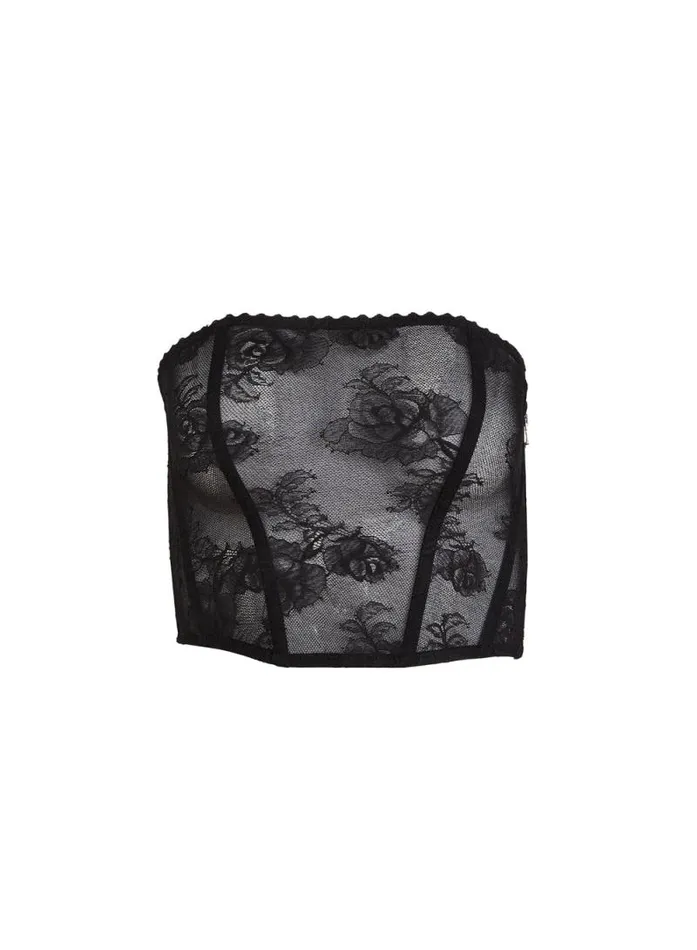 Fleur Du Mal Pleasure Bouquet Lace Corset Top Black 8211 Women Fleur Du Mal Pleasure Bouquet Lace Corset Top Black 8211 Women