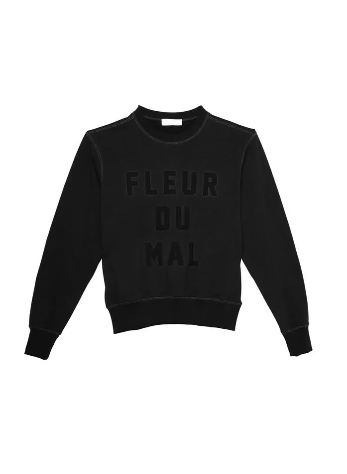 Fleur Du Mal Sleepwear Unisex Logo Sweatshirt Black 8211 Women Fleur Du Mal Sleepwear Unisex Logo Sweatshirt Black 8211 Women