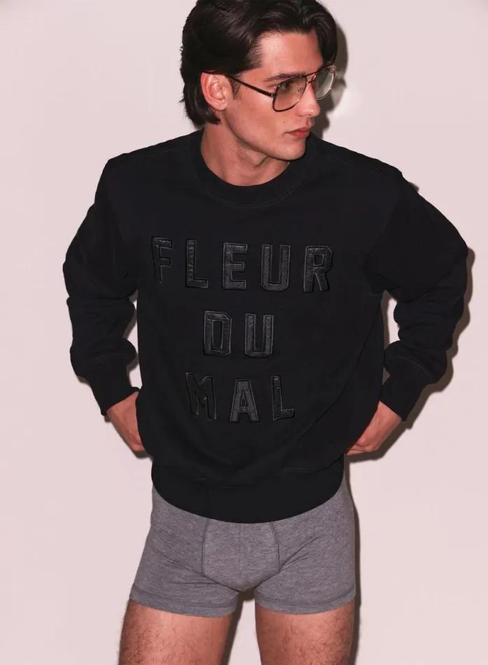 Fleur Du Mal Sleepwear Unisex Logo Sweatshirt Black 8211 Women Fleur Du Mal Sleepwear Unisex Logo Sweatshirt Black 8211 Women