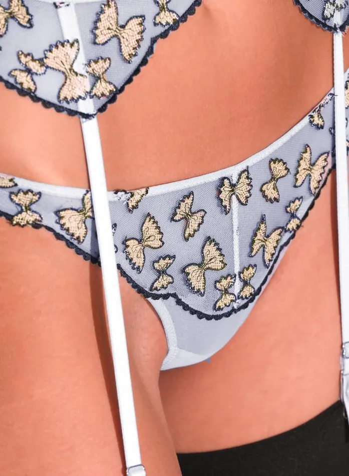 Fleur Du Mal Thongs Farfalle Embroidery Thong Ice Queen 8211 Women Fleur Du Mal Thongs Farfalle Embroidery Thong Ice Queen 8211 Women
