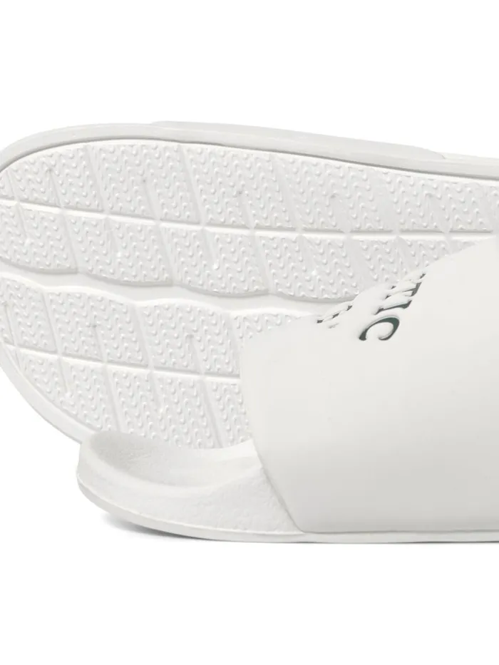Flip Flops and Sandals JACK and JONES Mens LOGO SLIDES White Cloud Dancer Popular