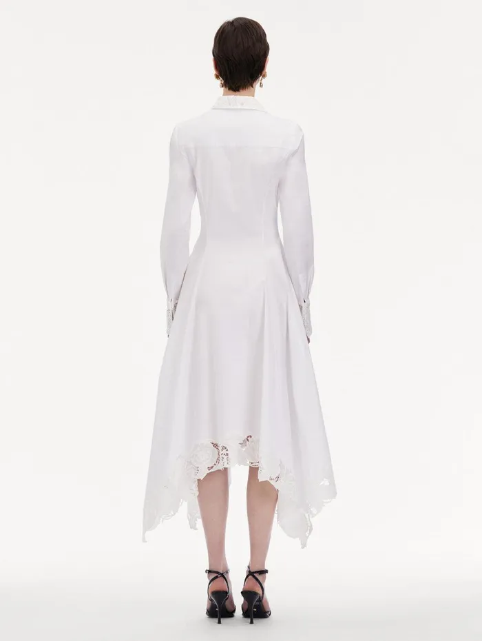 Floral Guipure Handkerchief Dress White Women Oscar De La Renta Dresses Floral Guipure Handkerchief Dress White Women Oscar De La Renta Dresses