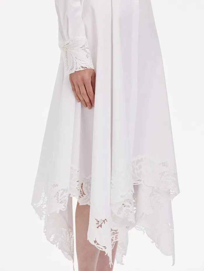 Floral Guipure Handkerchief Dress White Women Oscar De La Renta Dresses Floral Guipure Handkerchief Dress White Women Oscar De La Renta Dresses