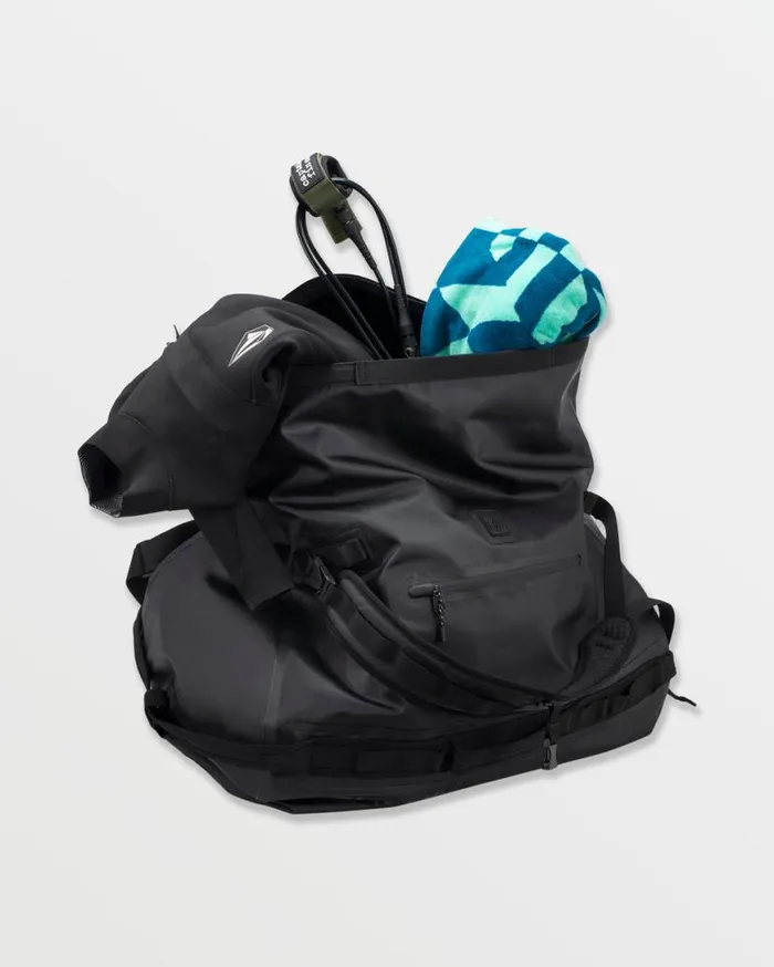 Frequency RollTop Duffel 8211 Black Mens Volcom Bags and Backpacks