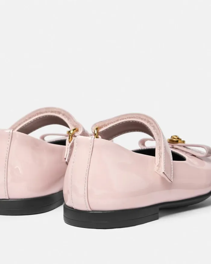 Gianni Ribbon Patent Baby Ballerinas Light Pink Children Versace Shoes