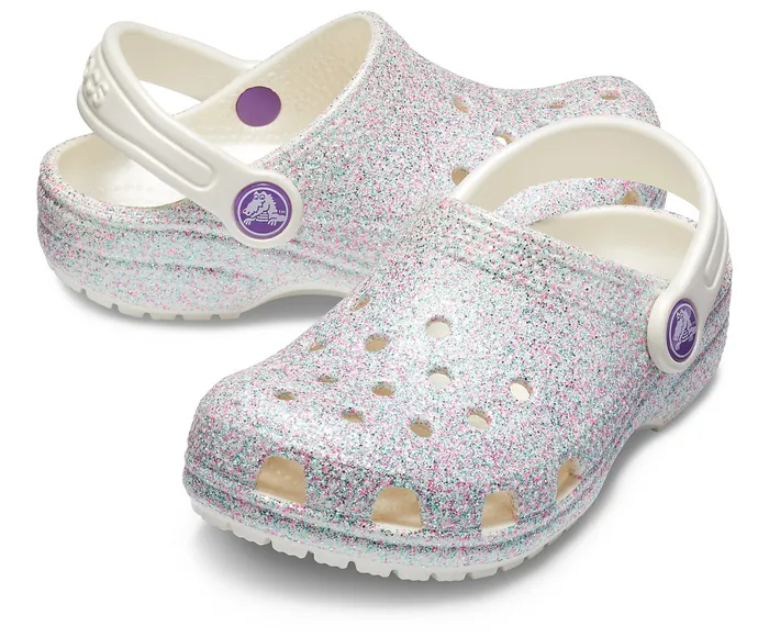 Girls Kids Classic Glitter Clog Oyster Clogs Crocs