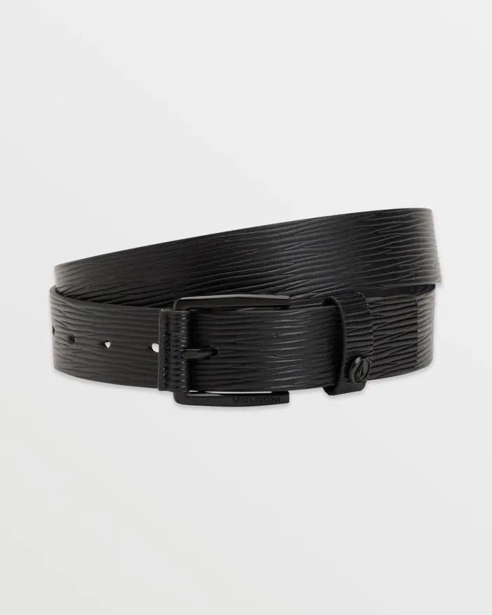 Good Grain Pu Belt 8211 Black Mens Volcom Belts and Wallets