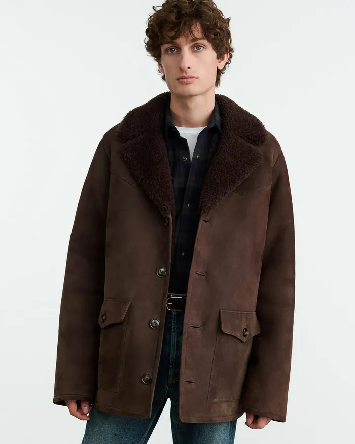 GOSHEN SHEARLING COAT Espresso Men Nili Lotan Jackets and Coats