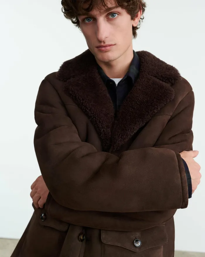 GOSHEN SHEARLING COAT Espresso Men Nili Lotan Jackets and Coats