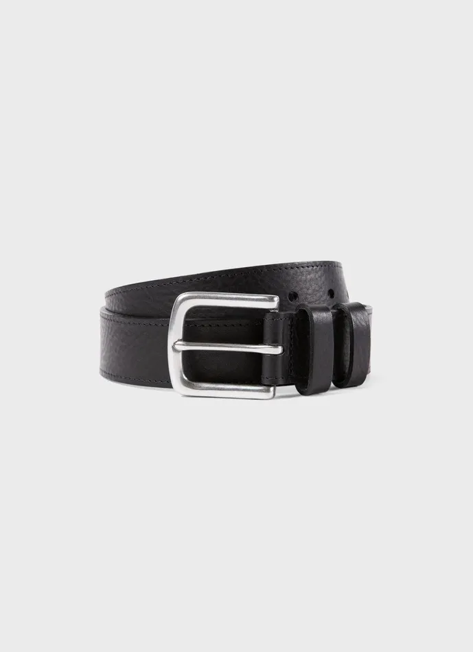 Grained Leather Belt Black Men SUNSPEL Belts