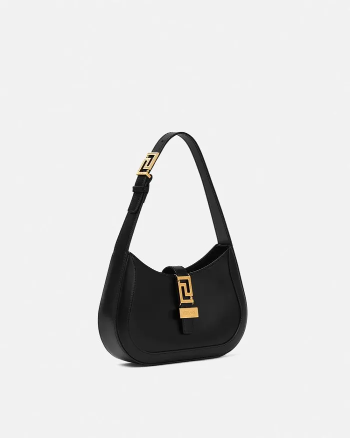 Greca Goddess Small Hobo Bag Blackgold Women Versace Shoulder and Crossbody