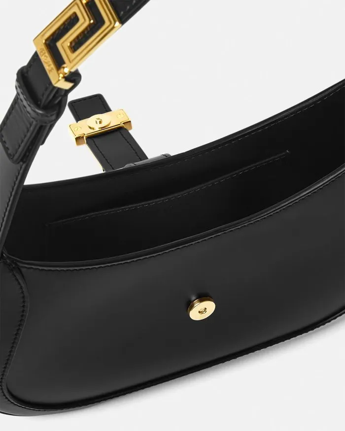 Greca Goddess Small Hobo Bag Blackgold Women Versace Shoulder and Crossbody