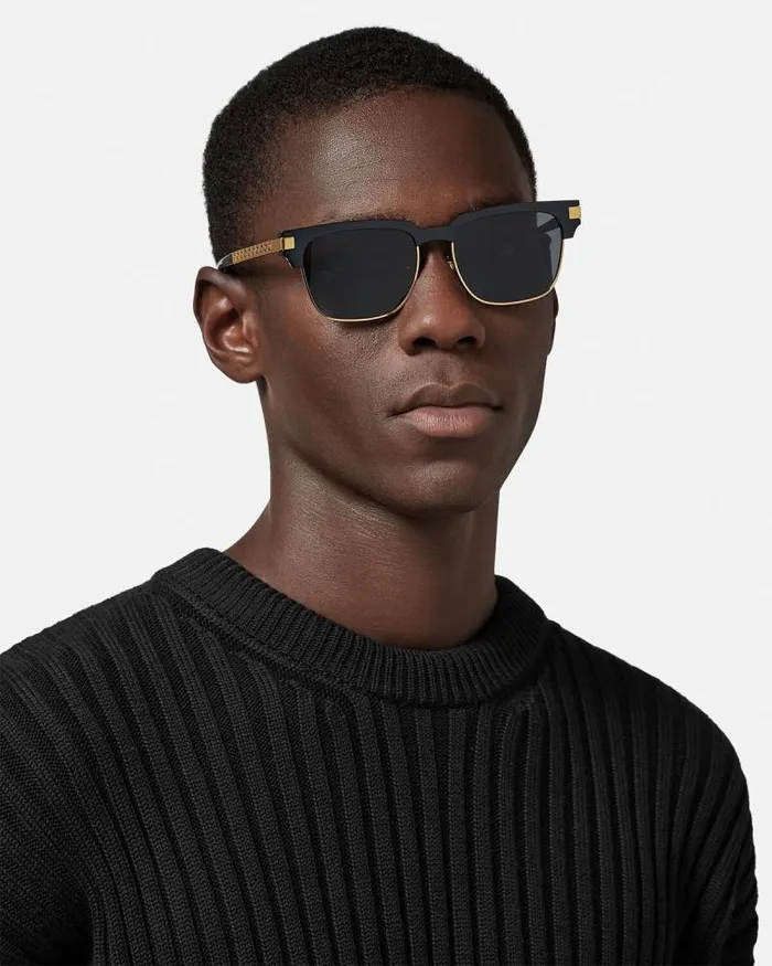 Greca Sunglasses Blackgold Men Versace Sunglasses