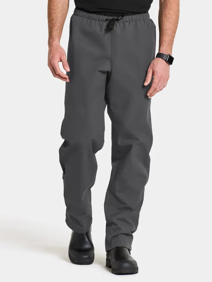 Grit Unisex Rain Pants Coal Black Men Didriksons Waterproof Trousers