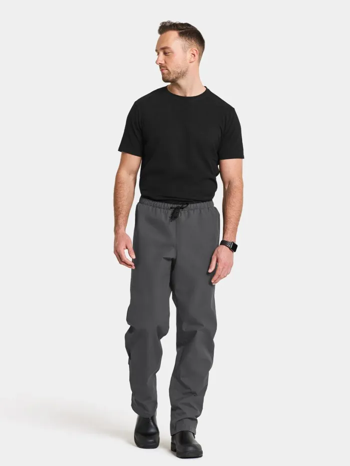 Grit Unisex Rain Pants Coal Black Men Didriksons Waterproof Trousers