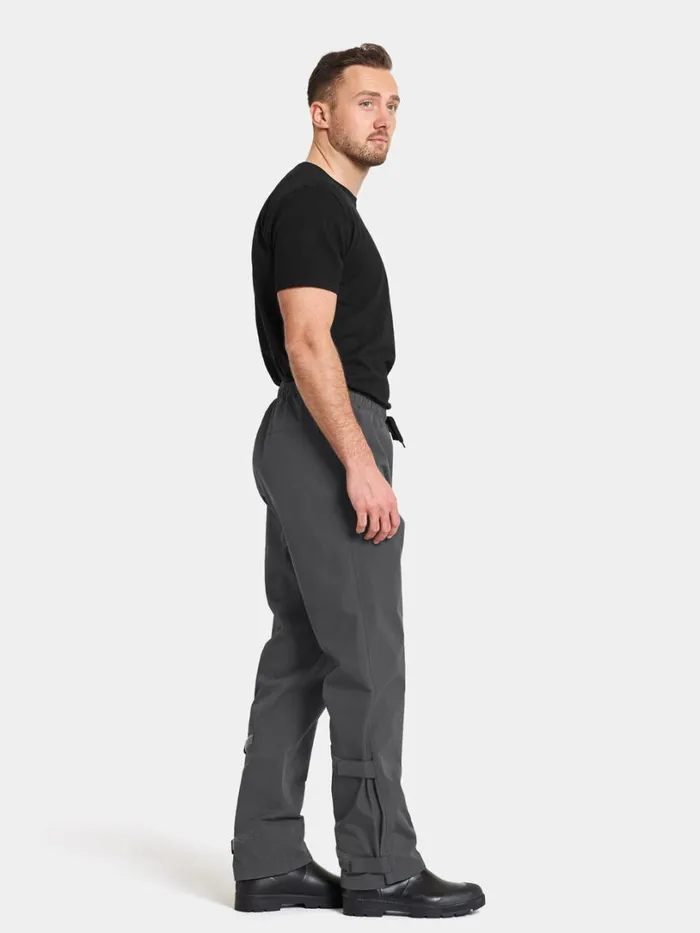 Grit Unisex Rain Pants Coal Black Men Didriksons Waterproof Trousers