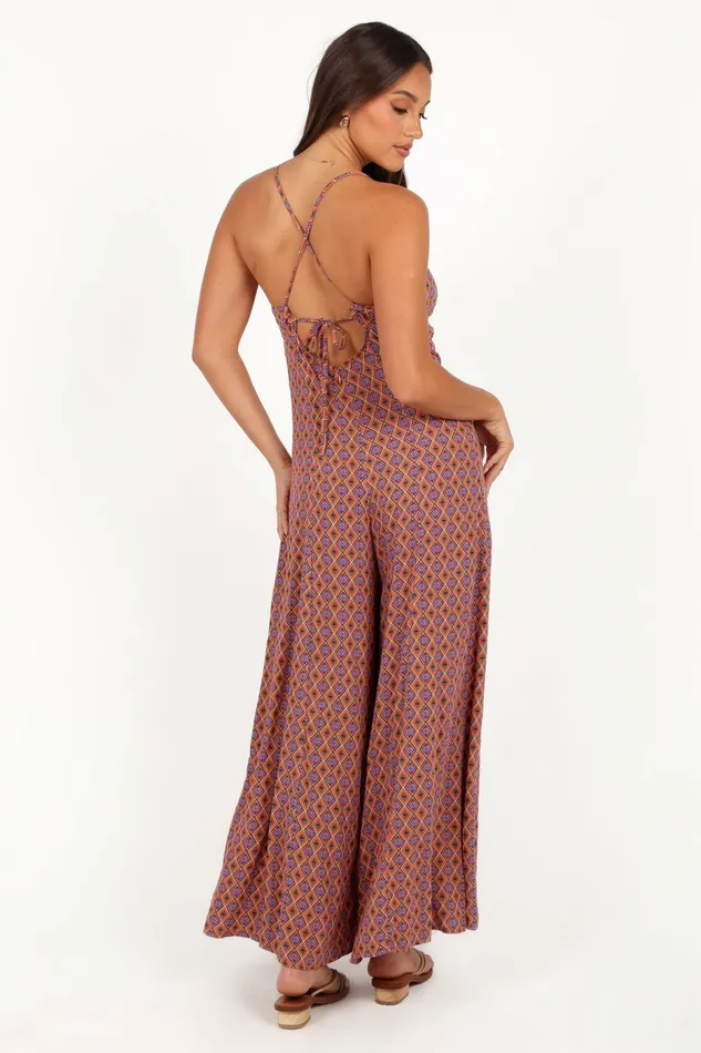 Harlee Wide Leg Jumpsuit Orange Women Jumpsuits and Rompers Petal and Pup