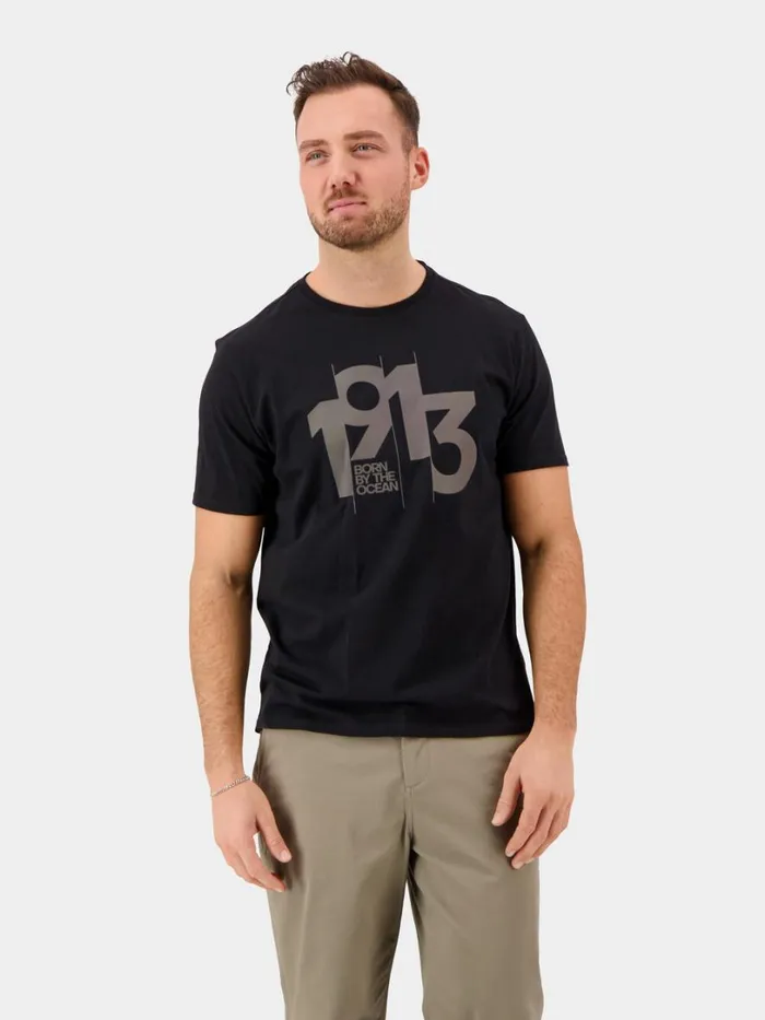 Heritage Printed Men039s Tshirt Black Men Didriksons Tshirts and Polos