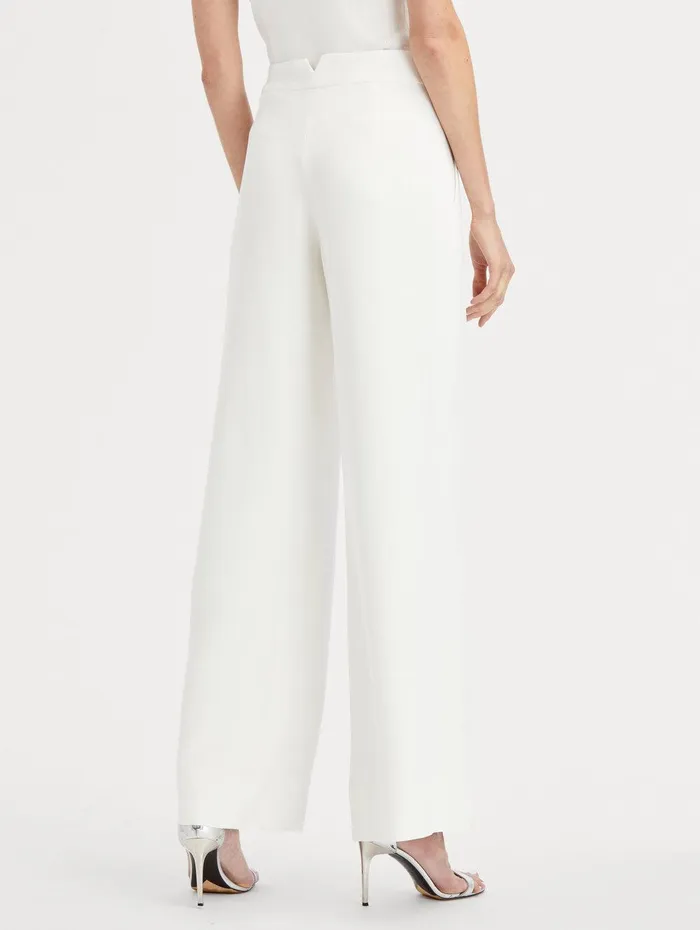 High Waisted Wide Leg Pant Ivory Women Oscar De La Renta Pants and Skirts High Waisted Wide Leg Pant Ivory Women Oscar De La Renta Pants and Skirts