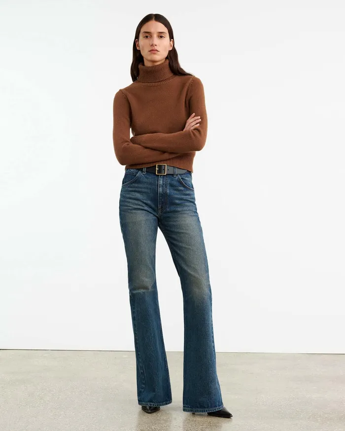 HOLLYN CASHMERE TURTLENECK SWEATER Coffee Women Nili Lotan Knits and Sweaters