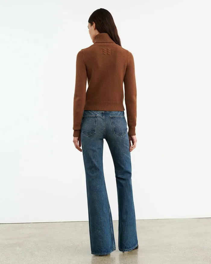 HOLLYN CASHMERE TURTLENECK SWEATER Coffee Women Nili Lotan Knits and Sweaters