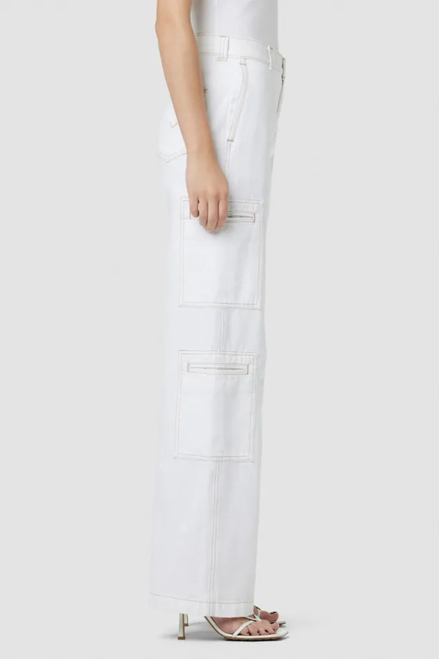 Hudson Jeans Cargo HighRise Welt Pocket Wide Leg Cargo White 8211 Women Hudson Jeans Cargo HighRise Welt Pocket Wide Leg Cargo White 8211 Women